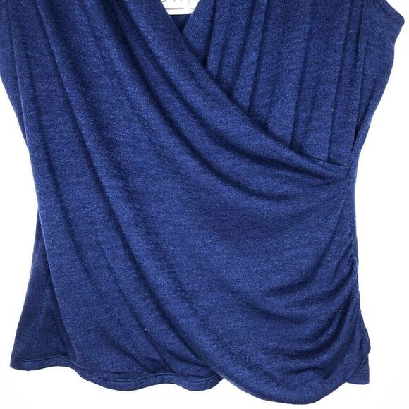 NEW 41Hawthorn Benny Navy Knit Sleeveless Wrap Top Size XL Career, Casual, Date - Picture 5 of 11